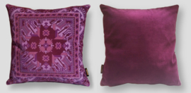 Purple velvet cushion cover EGGPLANT