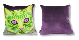 Green yellow velvet cushion cover ORNAMENTA