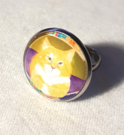 Anillo cabujón gato EASTER CAT