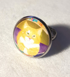 Cabochon-Ring Katze EASTER CAT