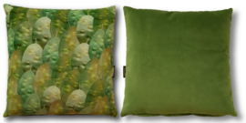 Green velvet cushion cover HONESTY