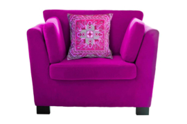 Pink velvet cushion cover TOPAZ