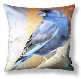 Housse coussin Oiseau coton ou velours  BLEUDIER 