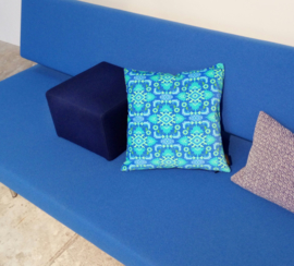 Blue velvet cushion cover OCEAN