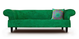 Housse coussin velours Verte JUNGLE