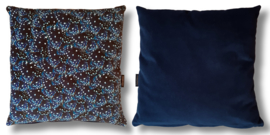 Housse Coussin velours Bleu foncé PAPILLON NUIT ÉTOILÉ