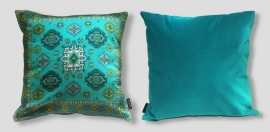 Turquoise velvet cushion cover TEAL