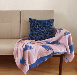 Housse Coussin velours Bleu foncé PAPILLON NUIT ÉTOILÉ