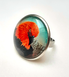 Bague cabochon oiseau AIGLE DE FEU