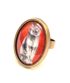 Cabochon-Ring Katze CALICO