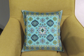 Turquoise velvet cushion cover TEAL