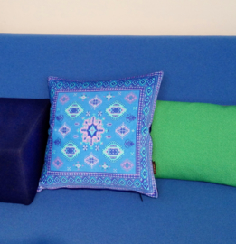 Housse coussin velours Bleu COBALT