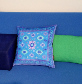 Blue velvet cushion cover COBALT