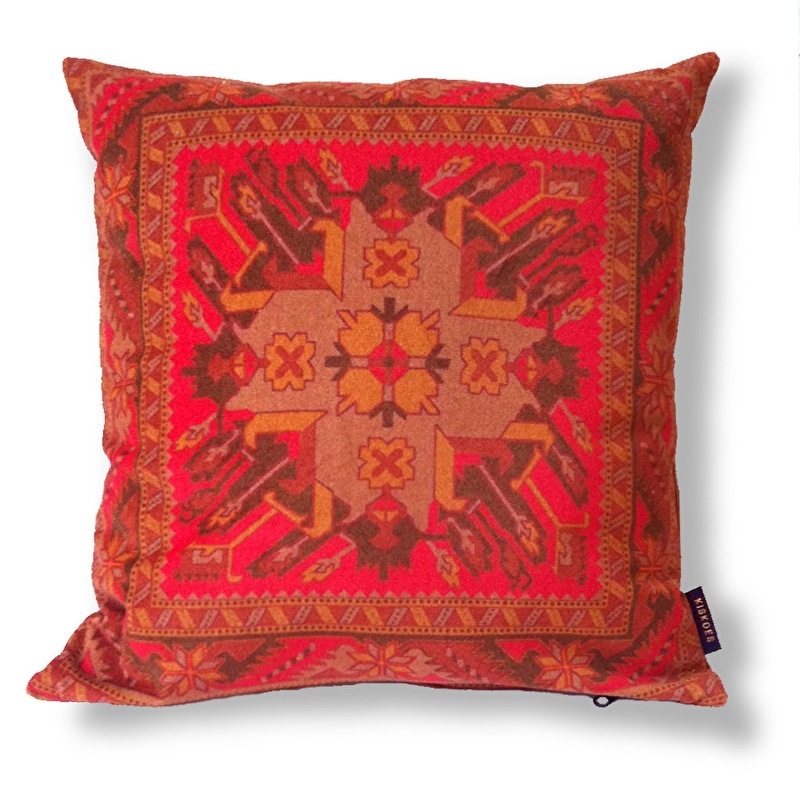 Red velvet cushion cover CARNELIAN