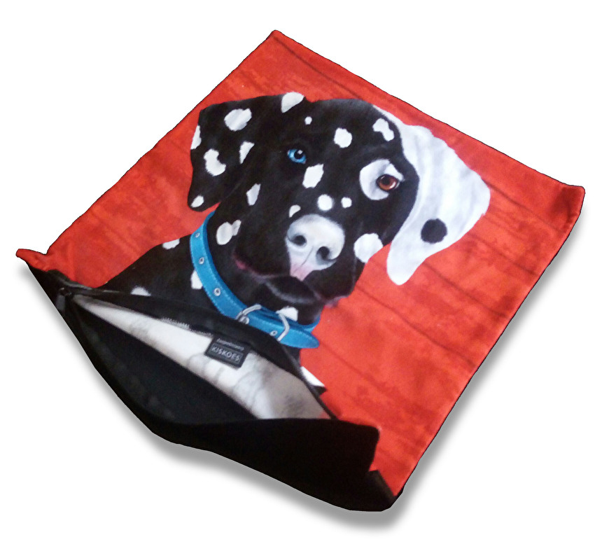 funda cojín terciopelo perro