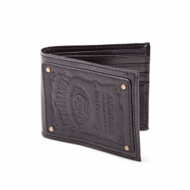 Jack Daniel's - Bifold Wallet - Black Leather - Leather Logo