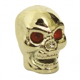 TrikTopz - Valve Caps - Golden Skulls with Red Eyes