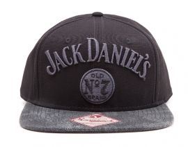 Jack Daniel's - Snapback Cap - Adjustable  - Embroided Grey Lettres  ON the hat- Grey Washed