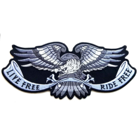 BACKPATCH - Oldschool eagle - LIVE FREE - RIDE FREE