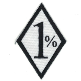 PATCH - Diamond - 1 % - One Percenter (white) - 1%