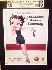 Betty Boop - Metal Card / Tin Sign - Klondike Phone Company