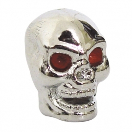 TrikTopz - Valve Caps - Chrome Skulls with Red Eyes