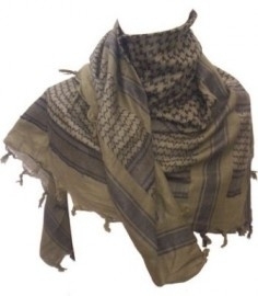 PLO Scarf - Arafat Shawl - Army Green & Black