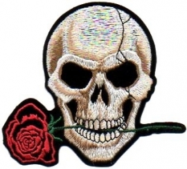 224 - PATCH - Skull with Red Rose