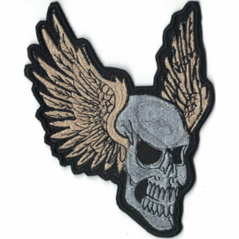 medium PATCH - Grey SKULL with 'GOLDEN' WINGS