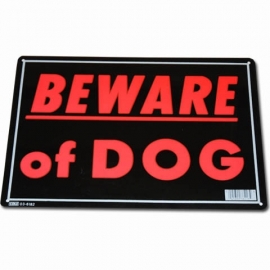 Light Metal Plate / Tin Sign - Beware Of Dog