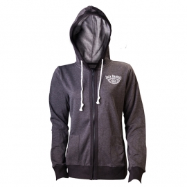 Jack Daniel's - Hoodie with Zipper - Grey - Lady Fit