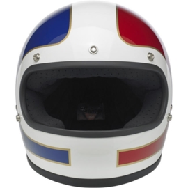 Biltwell INC - Gringo Full Face Helmet - DOT - Le Tracker [White, Red & Blue]