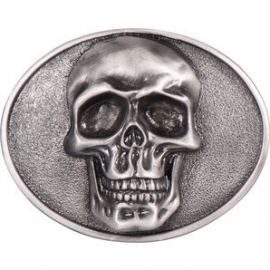 Belt Buckle - Skull in Oval - 3D