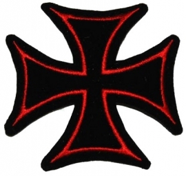 000 - BACKPATCH - Iron / Maltese Cross (red)