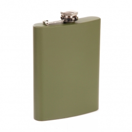 FLASK - Clean / No Logo - Olive Green - Stainless Steel - 8oz / approx. 236ml