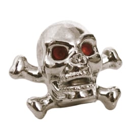TrikTopz - Valve Caps  - Chrome Skulls with Crossed Bones