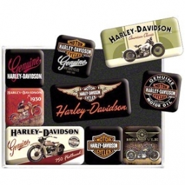 Harley-Davidson - Magnet Set - Old Skool Bikes