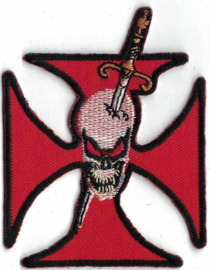 023 - PATCH - Maltese Red Cross - Skull With Sword Through It's Head