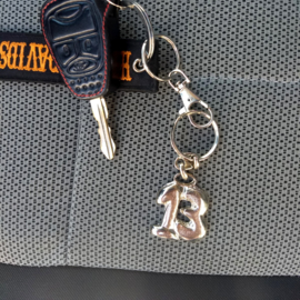 Metal Keychain - Number Thirteen - 13