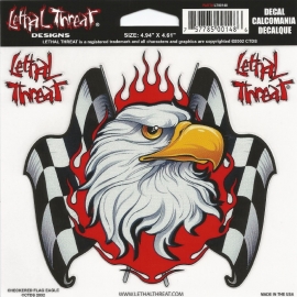 Lethal Threat - Checkered Flag Eagle - DECAL - STICKER