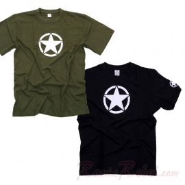 T-Shirt with White Star - Two Colours
