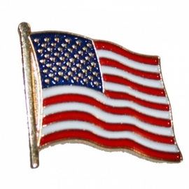 P110 - PIN - American Waving Flag - Stars and Stripes - USA 