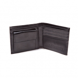 Jack Daniel's - Bifold Wallet - Black Leather - Original Big Classic Logo