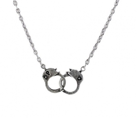 Handcuffs Necklace - Antique Silver (old look)