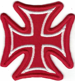 375 - PATCH - Red & White - Iron / Maltese Cross