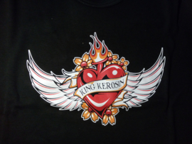 King Kerosin - T-Shirt - Flamed Heart with Wings - LARGE