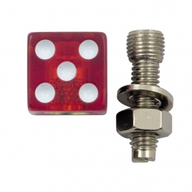 TrikTopz with License Plate Mounts - Valve Caps - Clear Red Dice