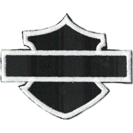 PATCH - HD -Plain BAR & SHIELD - WHITE