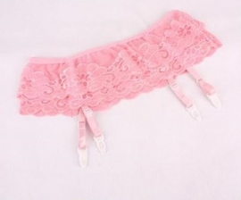 Pink Lace Garter Belt