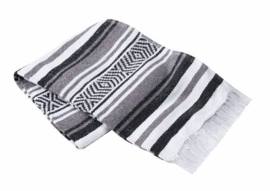 Mexican Blanket - Gray, White and Black Vera Cruz